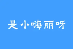 是小嗨丽呀