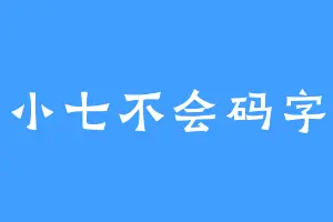 小七不会码字