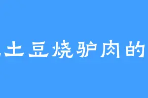 爱吃土豆烧驴肉的公孙
