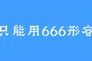 只能用666形容