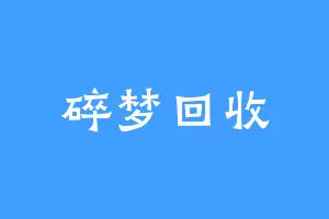 碎梦回收