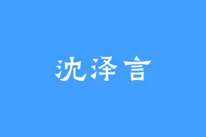 沈泽言