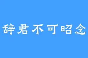 辞君不可昭念