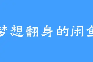 梦想翻身的闲鱼