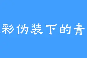 迷彩伪装下的青春