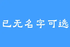 已无名字可选