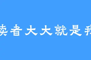 读者大大就是我