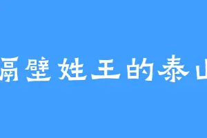 隔壁姓王的泰山