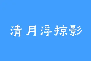 清月浮掠影