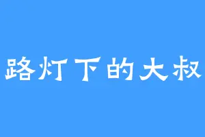 路灯下的大叔