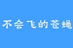 不会飞的苍蝇