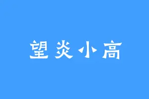 望炎小高