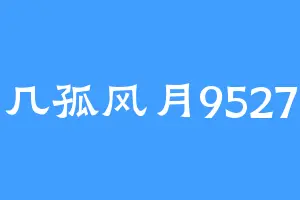 几孤风月9527