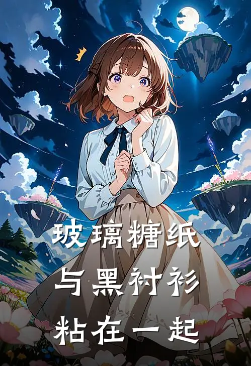 玻璃糖纸与黑衬衫粘在一起