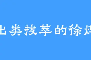 出类拔萃的徐烨