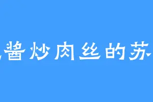 爱吃酱炒肉丝的苏凌剑