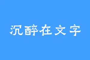 沉醉在文字