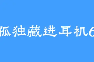 把孤独藏进耳机666