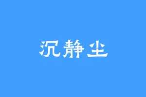 沉静尘