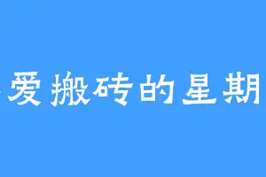 不爱搬砖的星期九