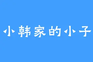 小韩家的小子